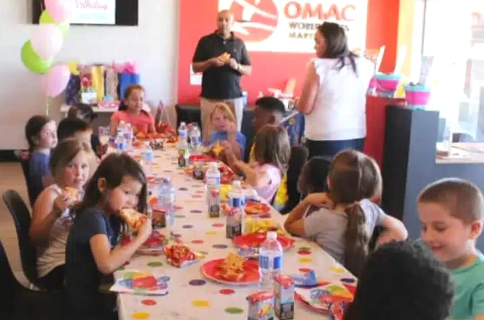 Kids enjoying a martial arts birthday party at OMAC Martial Arts Richmond Hill