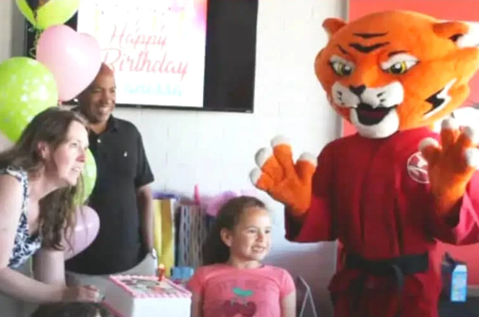Kids burning off energy at a birthday party