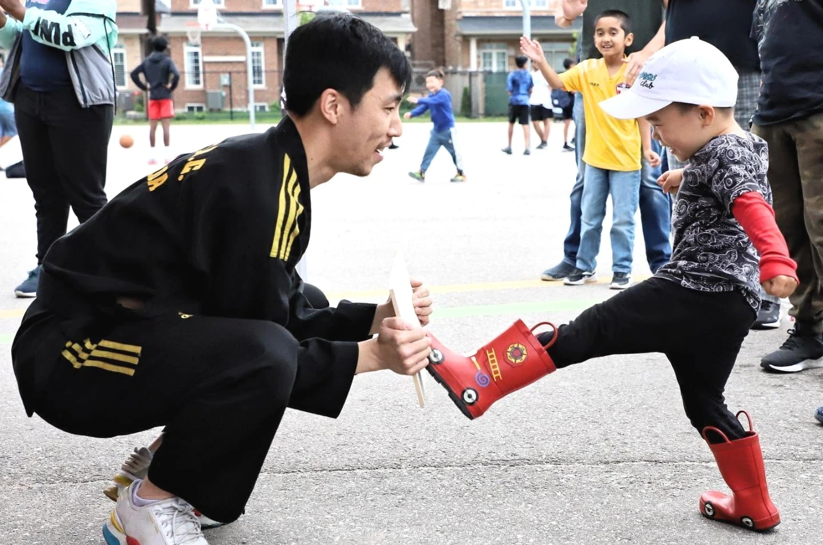 Kids learning sportsmanship through martial arts