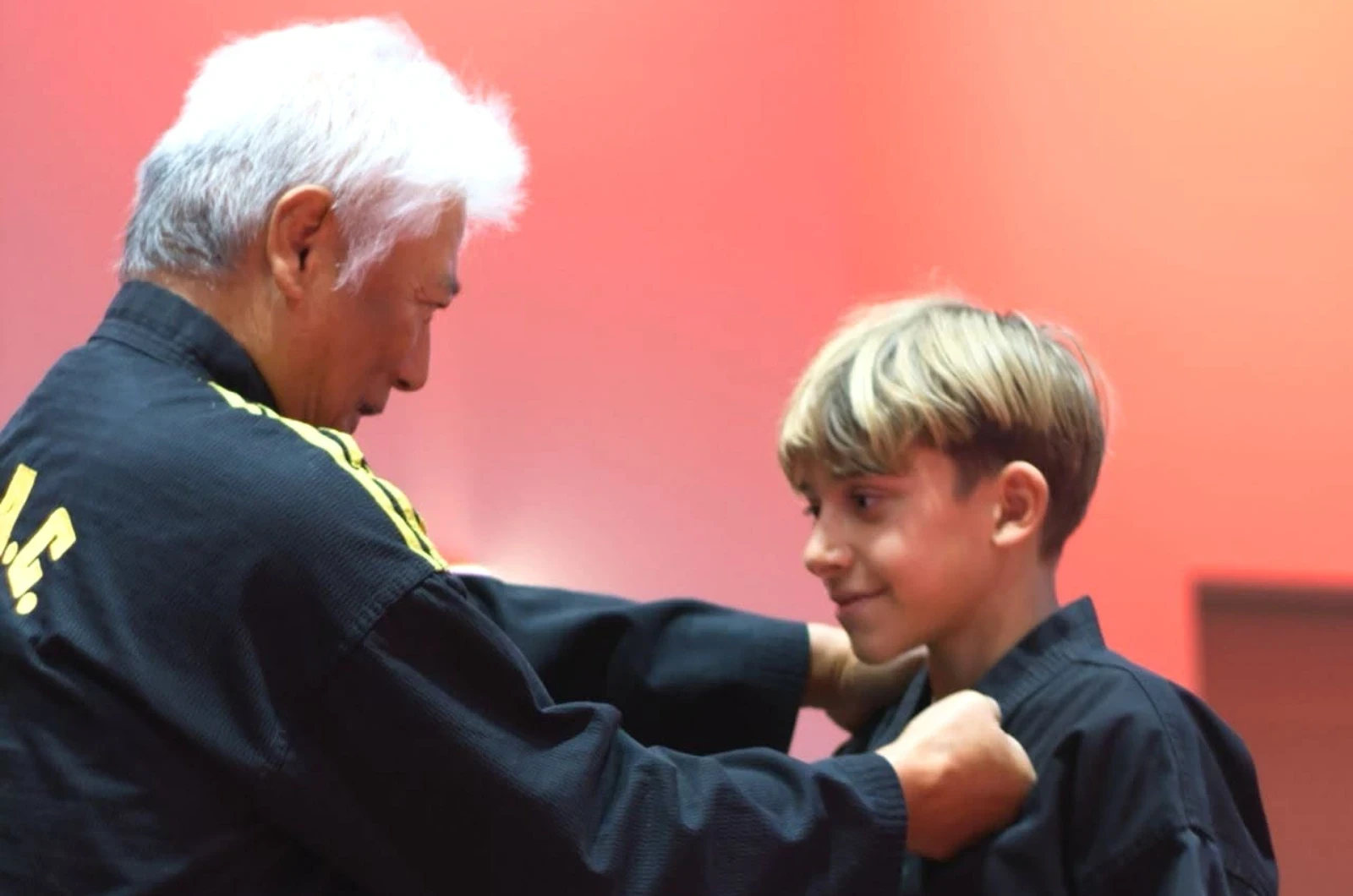 Child building confidence in martial arts