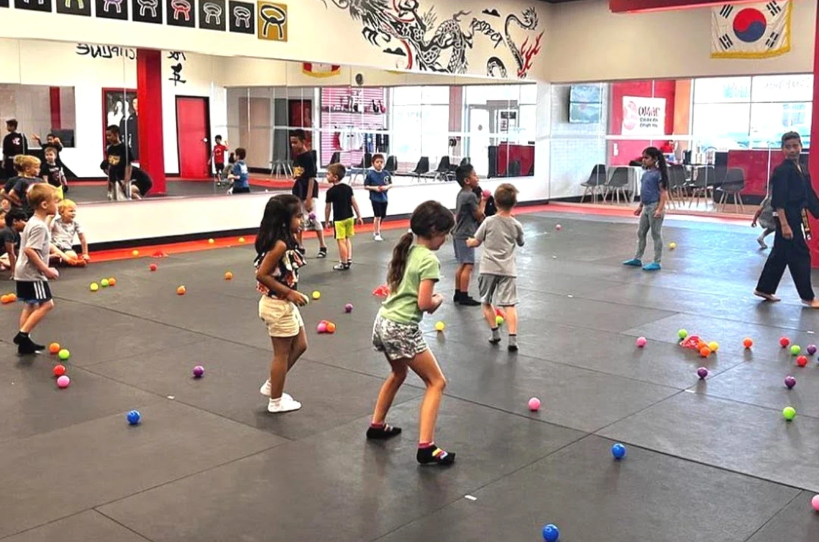 Kids making friends at summer camp at OMAC Martial Arts Richmond Hill