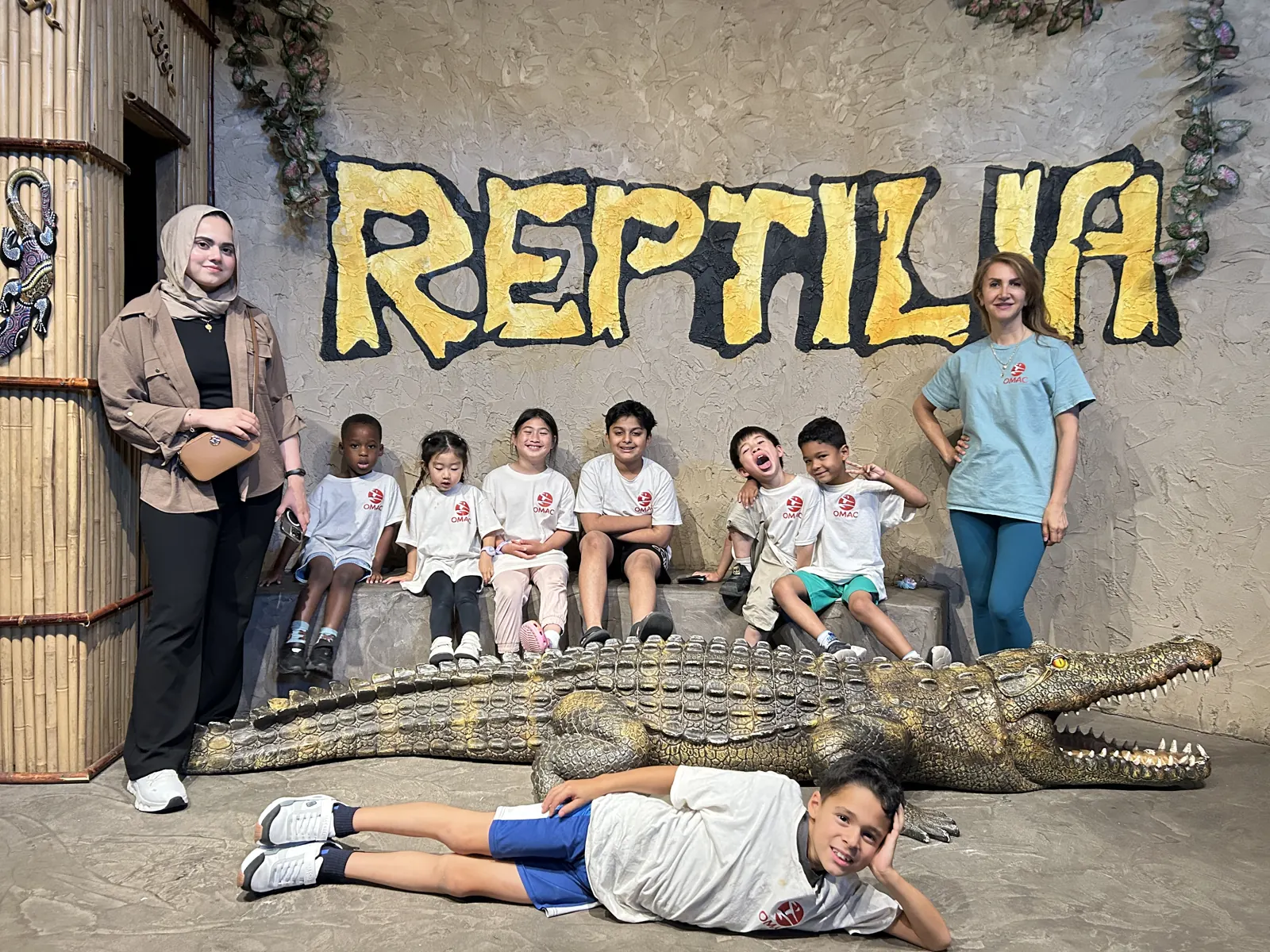 Campers posing at Reptilia