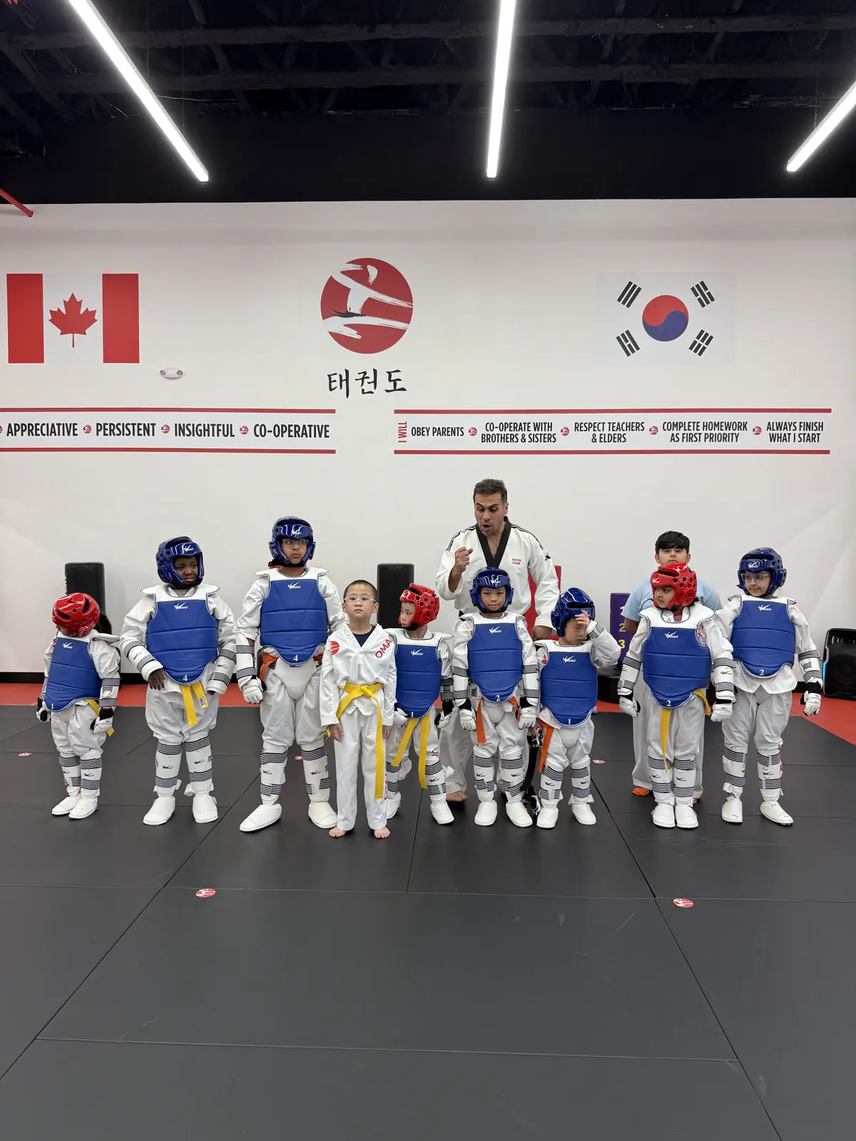 Students in sparring gear